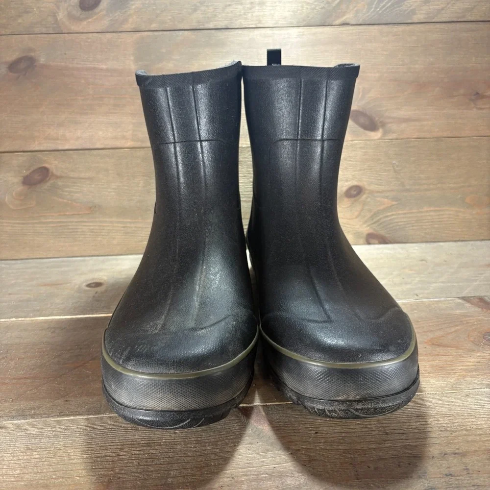 Bogs Digger Mid Mens size 12 shoes Black Rubber Waterproof Slip On rain boots
